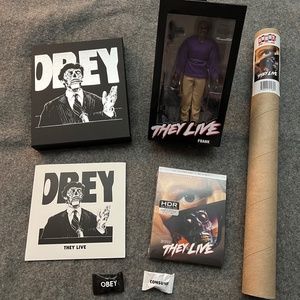 THEY LIVE Blu Ray, Vinyl, Exclusive Frank NECA Action Figure, 18x24 Poster, etc